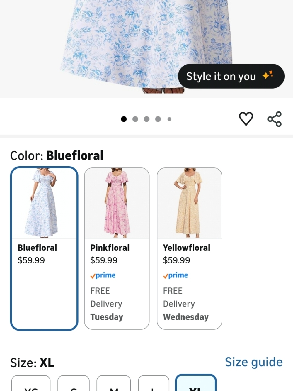 Blue Floral Maxi Dress - Bluefloral